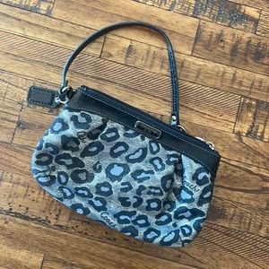 Coach Silver Leopard Wristlet excellent condition